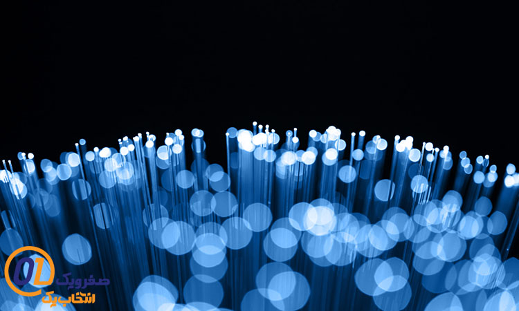 Fiber optics background with lots of light spots